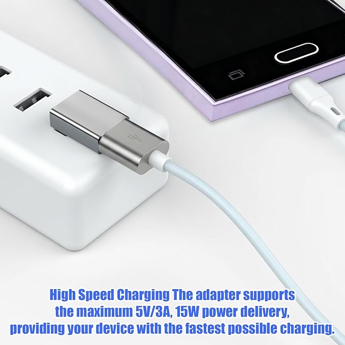 90 Degree USB 3.0 Adapter 4 Pack, L Shape Extender Left and Right Angle and Up and Down Angle USB A Male to Female Converters Extend Laptops for PC, Laptop, Power Bank (Grey)