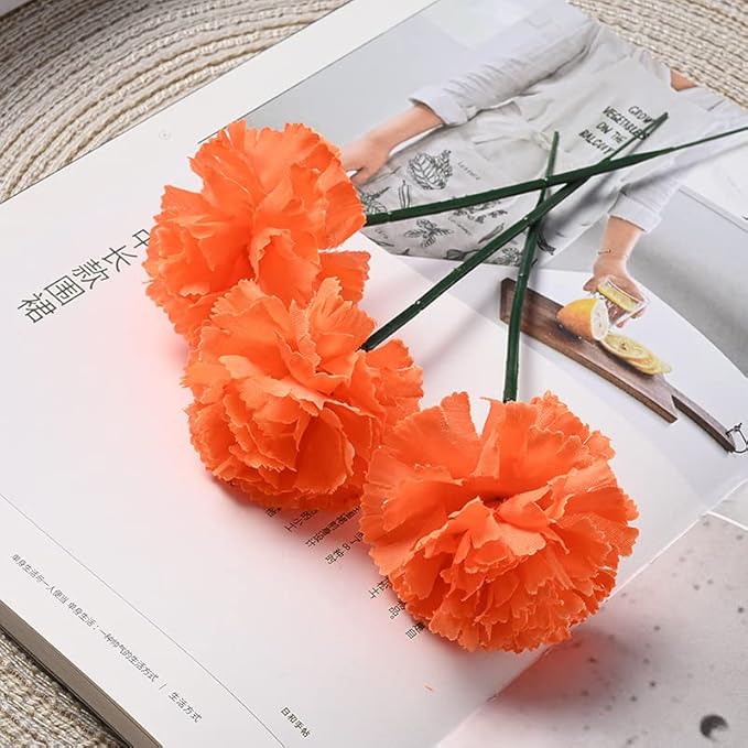 Hananona 50Pcs Artificial Marigold Flower Heads, Silk Marigold Heads Bulk Fake Flowers for Dia De Los Muertos Decor DIY Marigold Garland Day of The Dead Decorations