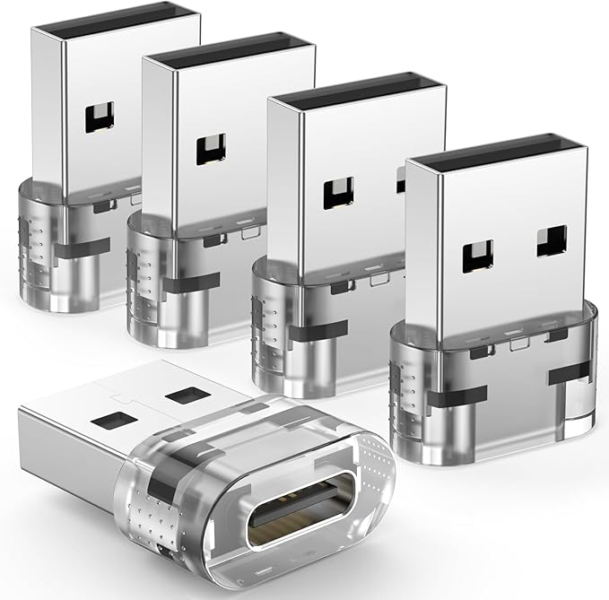 MOSWAG USB to USB-C Adapter, USB-C Female to USB Male Adapter, Compatible with Apple Watch Ultra, Apple Watch, iPhone 17/16/Pro/Max/Plus, iPad, Samsung Galaxy S25/S24, Car, Laptop, Charger, Quest Link