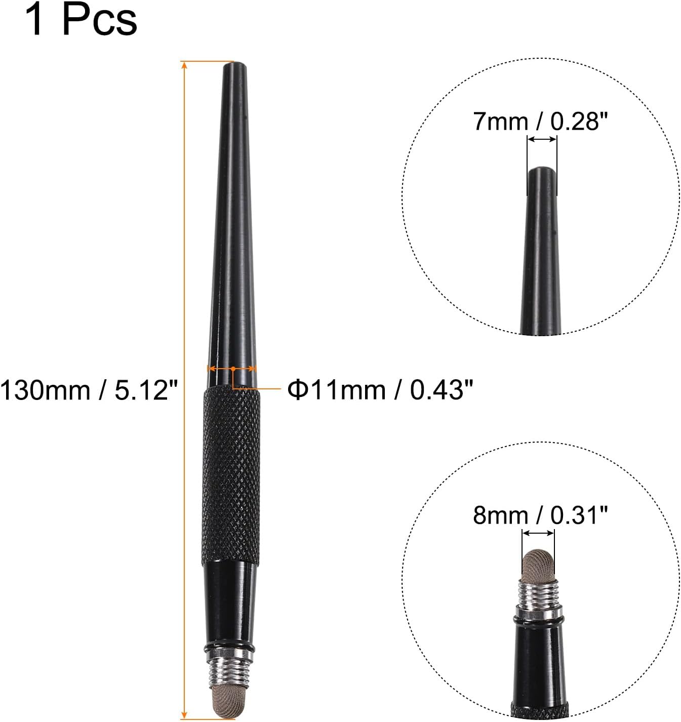 MECCANIXITY Stylus Pens for Capacitive Touch Screens, 2 in 1 Fine Point Disc & Fiber Tips, Black