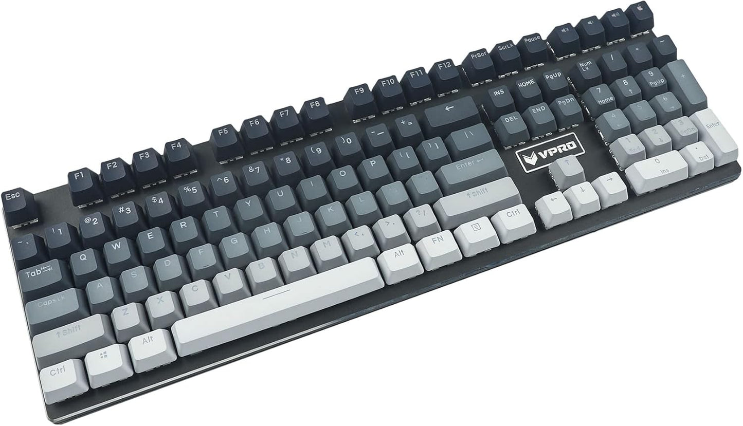 YMDK Double Shot 108 Dyed PBT Keycap Set, Rainbow Carbon Sunset Backlit for MX Switches (Polar Day)