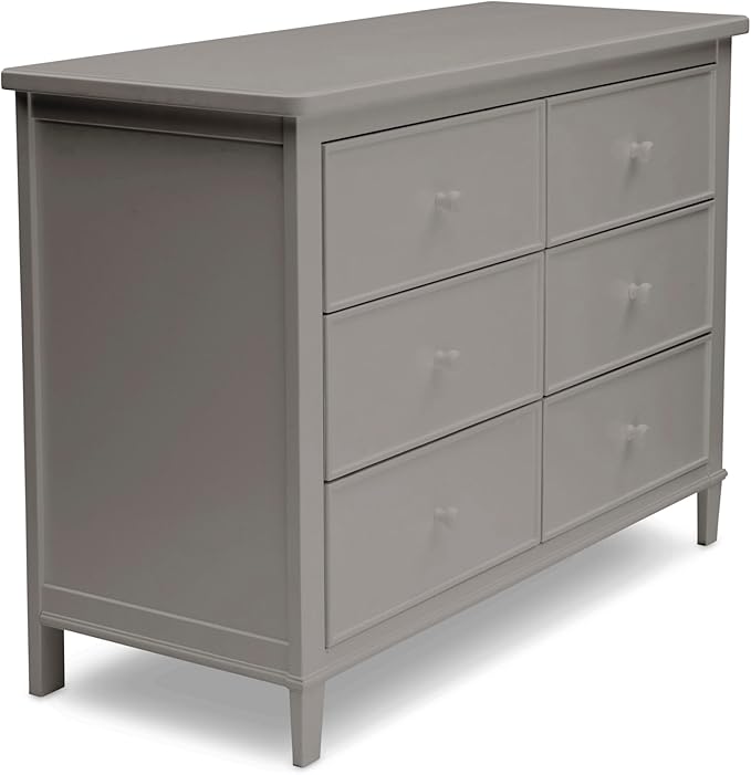 Delta Children Haven 6 Drawer Dresser with Interlocking Drawers - Greenguard Gold Certified, Grey