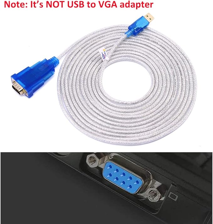 DTECH 10 Feet USB 2.0 to RS232 DB9 Serial Port Adapter Cable with FTDI Chipset Supports Windows 11 10 8 7 and Mac Linux