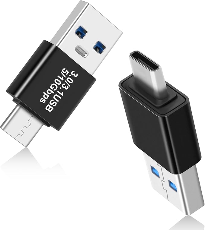USB 3.0/3.1 Male to USB-C Male Adapter (2 Pack), OTG 3.0/3.1 USB A to Type-C Adapter, Fast Data Transfer up to Gen2 10Gbps, USB C Connector Connection or Data Cable Extension