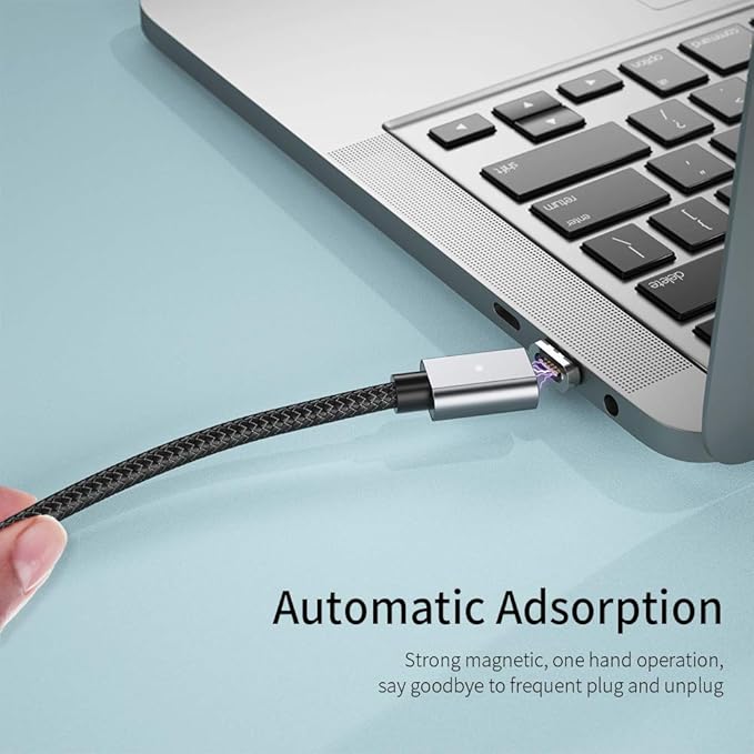 USB C Magnetic Cable (5ft I-Shape), USB2.0 Type C Cord with PD 100W Charge and 480Mbps Data Transfer, Compatible for MacBook Pro/Air iPad Pro and More USB C Devices