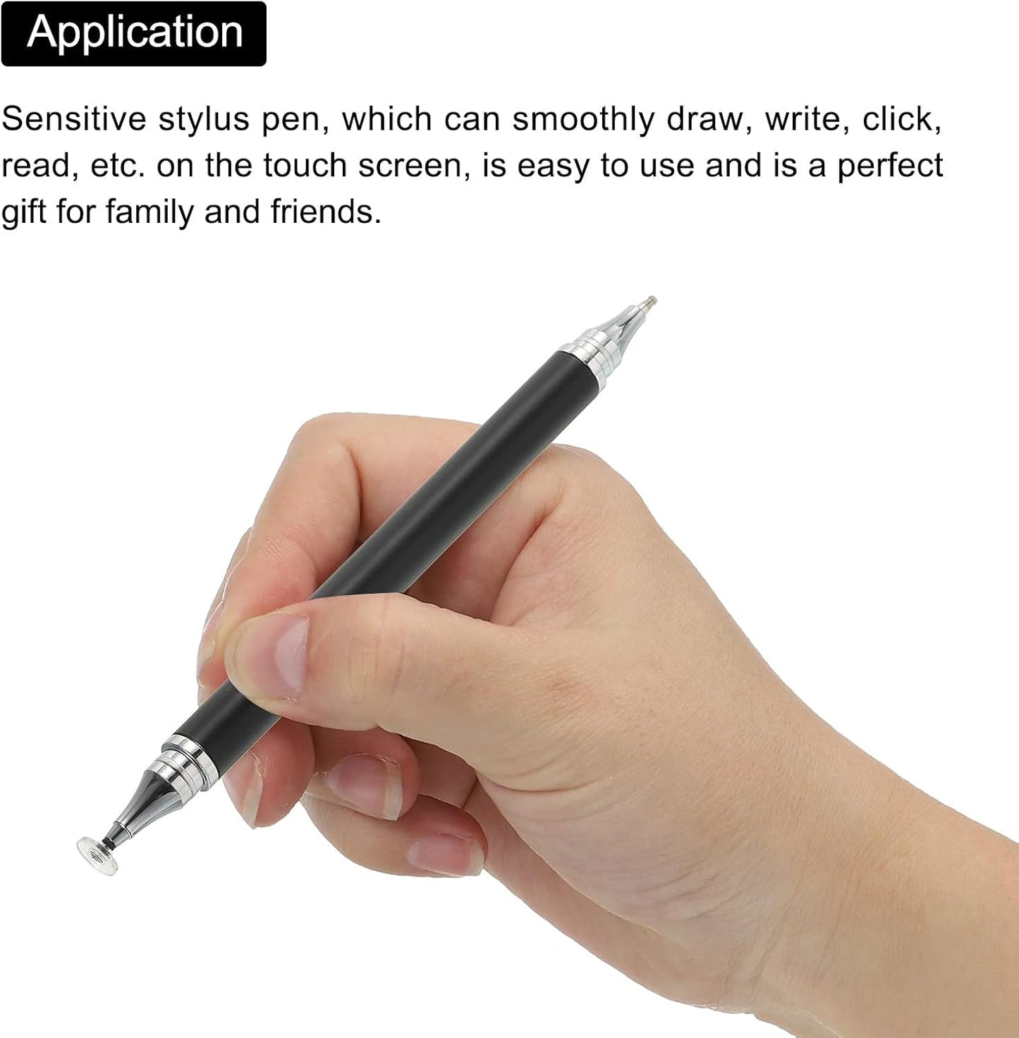 MECCANIXITY 2pcs Ballpoint Pen with Stylus Tip, 2 in 1 Ink Pen Fine Point Disc Stylus for Universal Capacitive Tablets