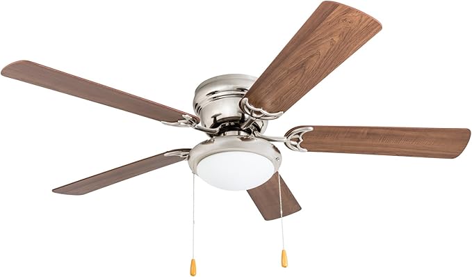 Portage Bay 50252 Hugger 52" Brushed Nickel West Hill Ceiling Fan with Bowl Light Kit
