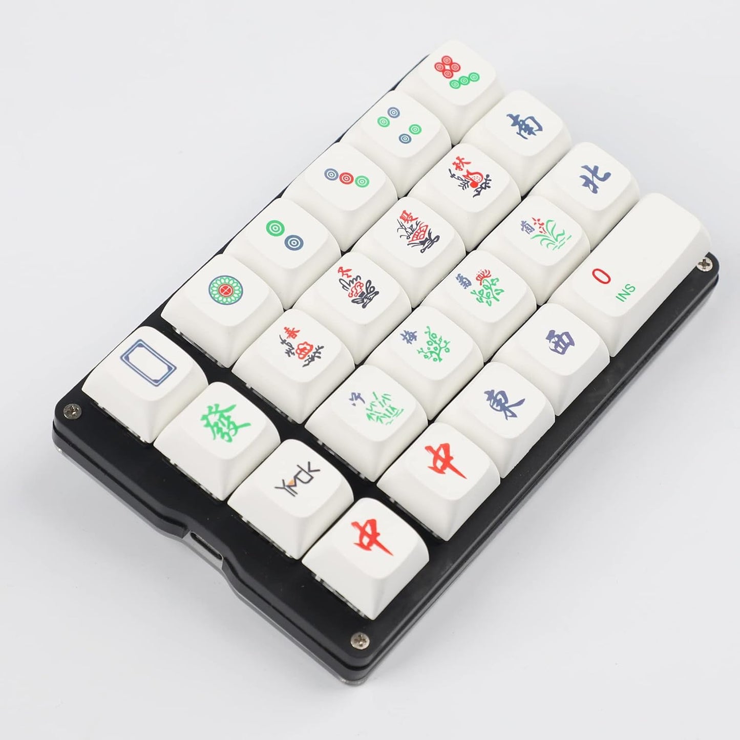 YMDK ZDA Ball Shape Thick PBT Majiang Mahjong Keycaps, Dye Sub Keycap for MX Switches Numpad Mechanical Keyboard