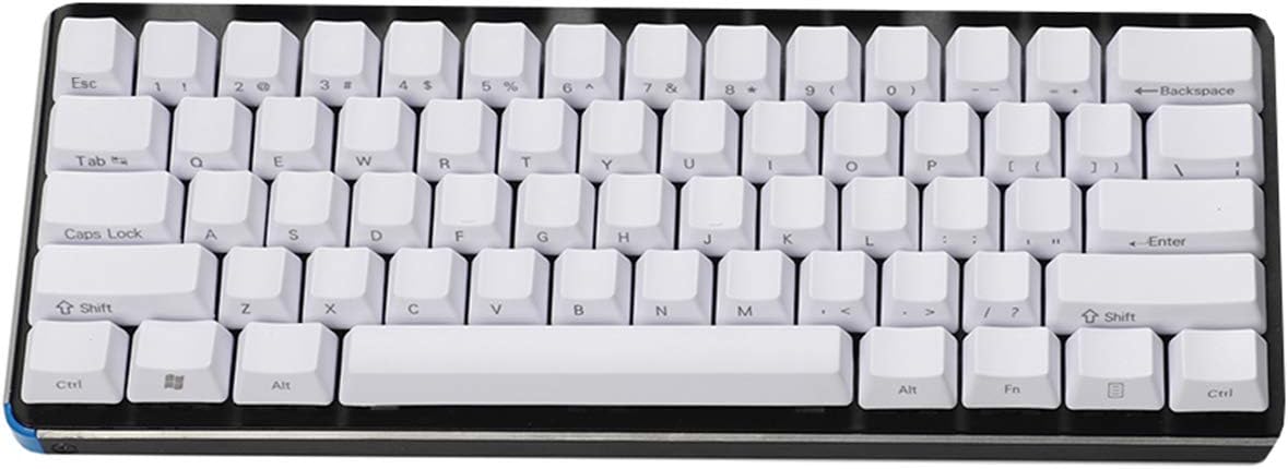 YMDK Side-printed Thick PBT OEM Profile 61 ANSI Keycaps for MX Switches Mechanical Keyboard (White)