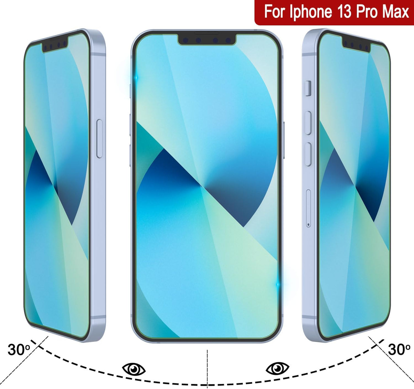 Punkcase Tempered Glass Screen Protector for iPhone 13 Pro Max, Universal Case Friendly 9H HD Armor Protection