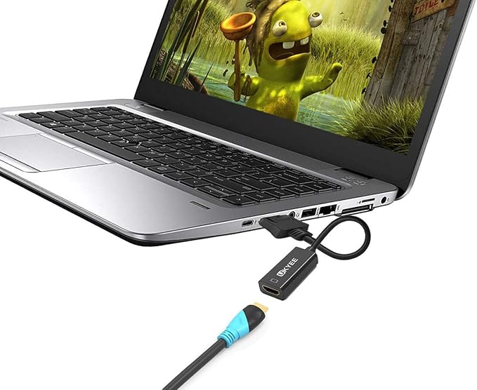 Displayport to HDMI Adapter 2-Pack, Display Port DP to HDMI Converter Cable Male to Female Port 1080P Compatible with PC, Monitor, Projector, HDTV - Black