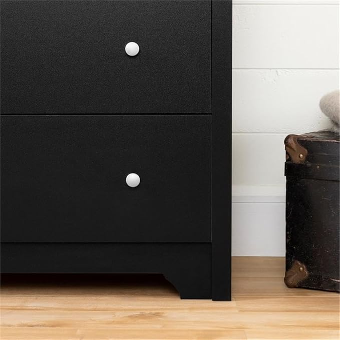 South Shore Vito Collection 5-Drawer Dresser, Black with Matte Nickel Handles, Pure Black