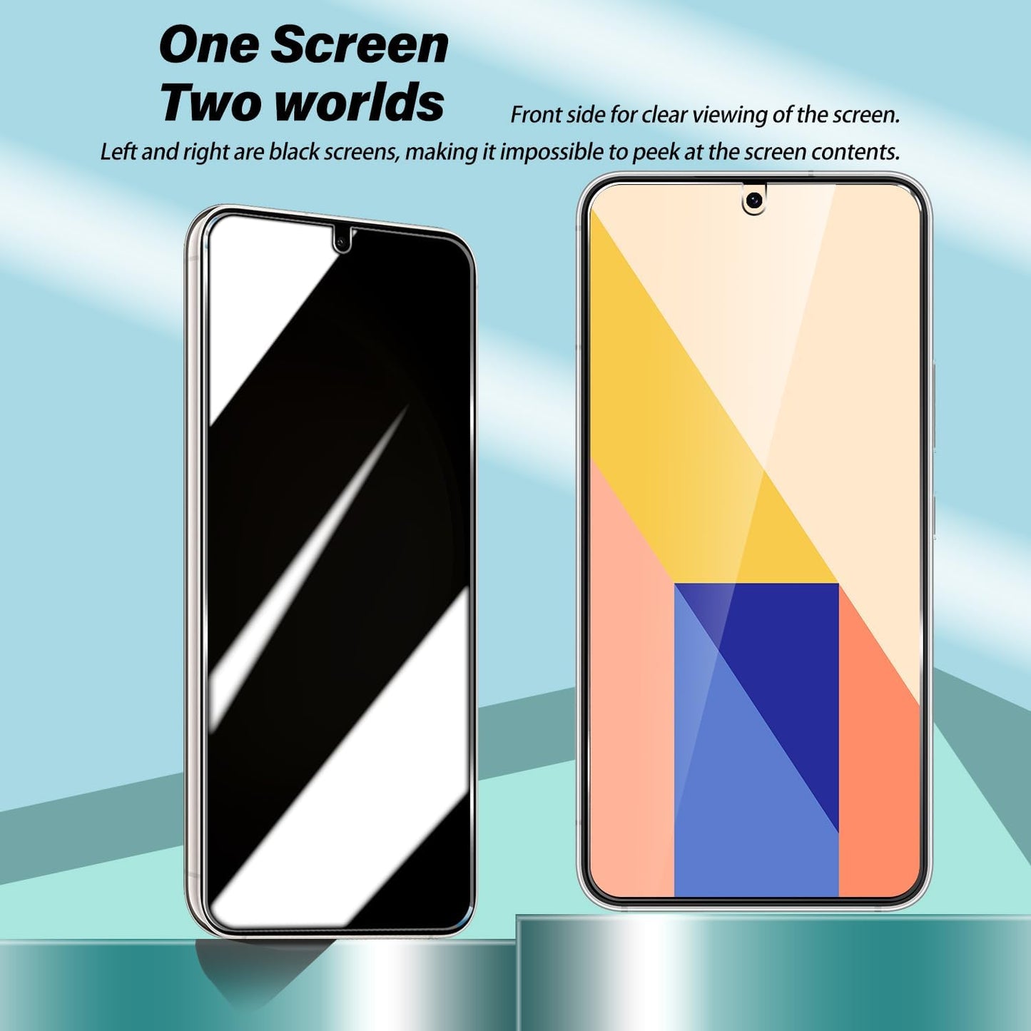 Galaxy S23 Plus Privacy Tempered Glass Screen Protector + Camera Lens Protector [2 + 2 Pack] [Anti-Scratch] Clear HD
