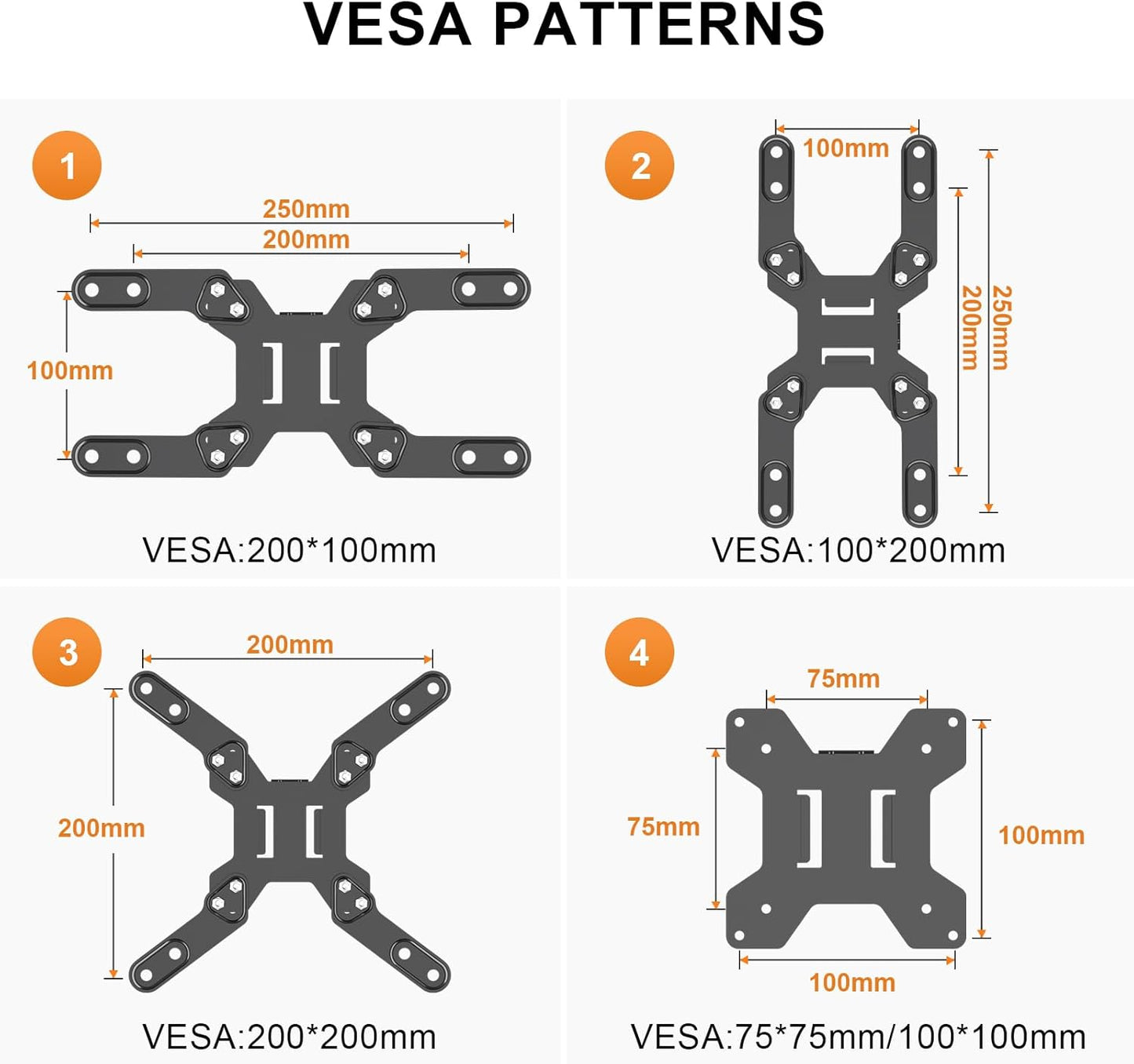 XINLEI Full Motion TV Wall Mount, Swivel Bracket with Articulating Arm for 13-42 Inch LED, LCD, Plasma TVs, Max VESA