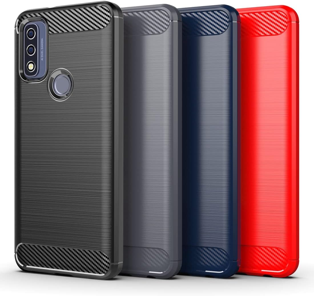 Osophter Moto G Pure Phone Case with 2pcs Screen Protector, Shock-Absorption Flexible TPU Rubber Protective Cover for