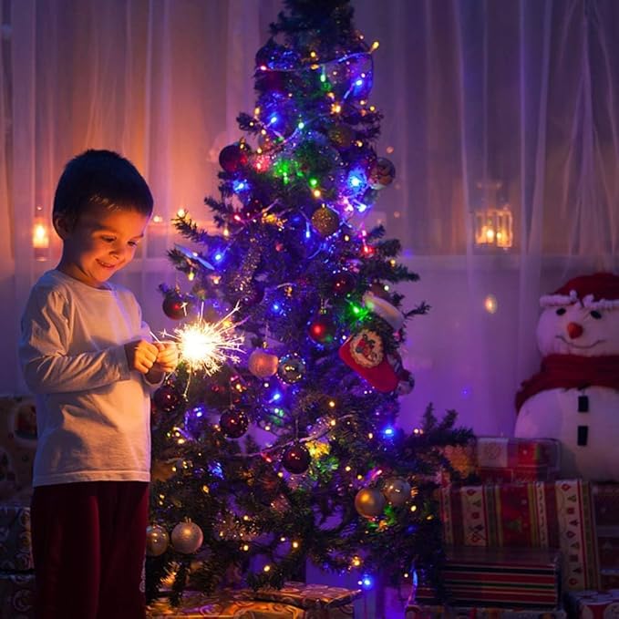 UL Certified Christmas String Lights, 500 LEDs Christmas Tree Light Indoor String Lights 8 Modes Fairy Twinkle Lights Sting with End-to-End Plug Multi Color (Clear Wire)