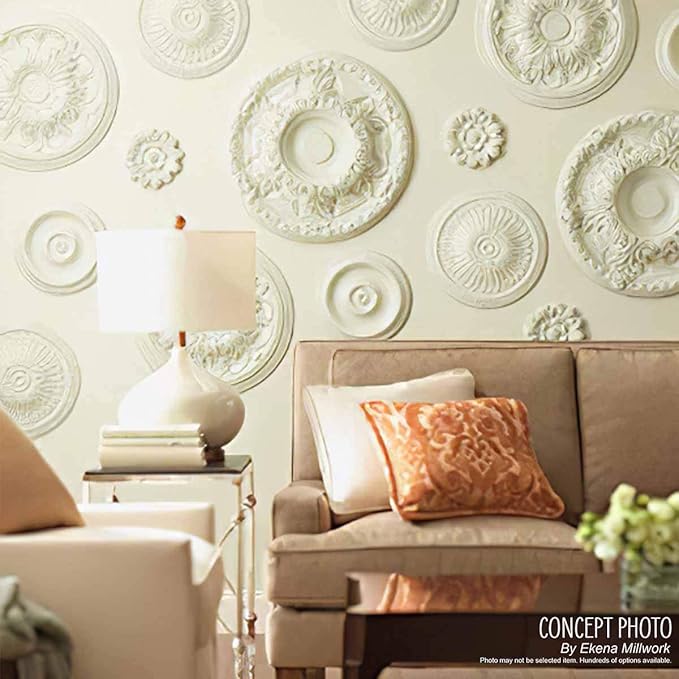Ekena Millwork CM12BRMDF 12-1/2" x 3-7/8" x 3/4" Bradford Ceiling Medallion, Midnight Dream