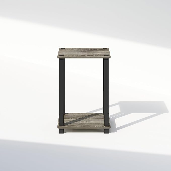 Furinno Simplistic Night Stand, 2-Tier Small Nightstand with Open Shelf, Toolless Assembly Bedside Table, End Table, Side Table, for Bedroom, Living Room, French Oak
