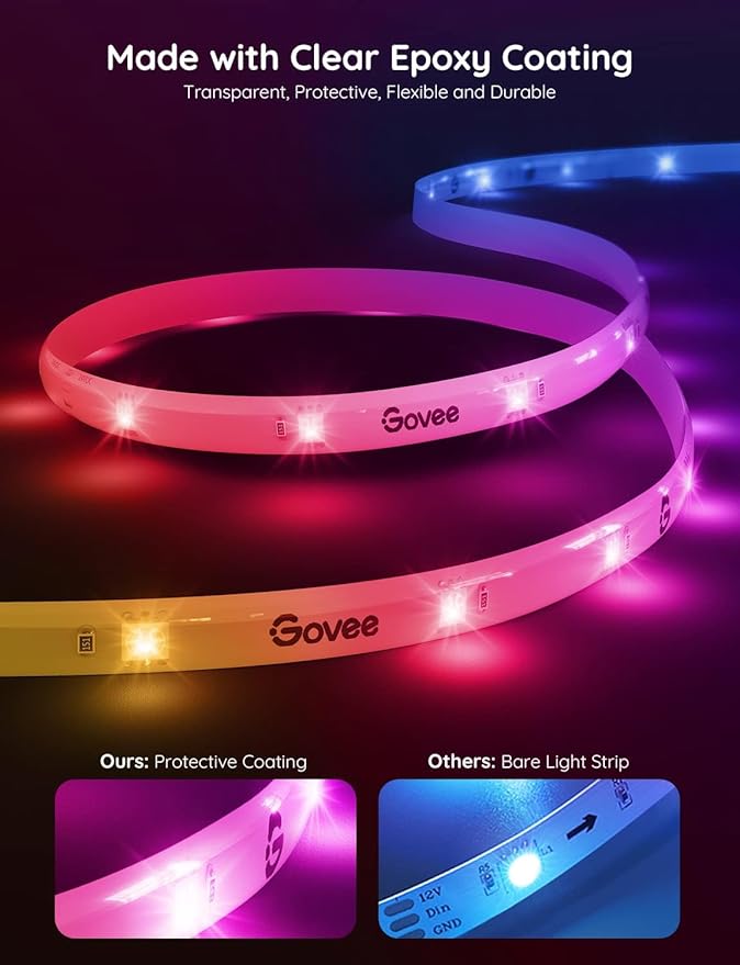 Govee RGBIC LED Strip Lights, 16.4ft WiFi LED Lights Work with Alexa and Google Assistant, Smart LED Strips App Control, DIY, Music Sync, Color Changing Lights for Bedroom, Home Decor