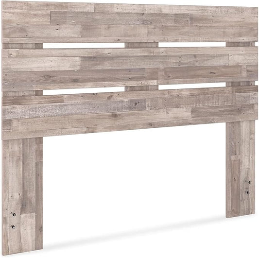 Signature Design by Ashley Neilsville Butcher Block Panel Headboard, Queen, Beige