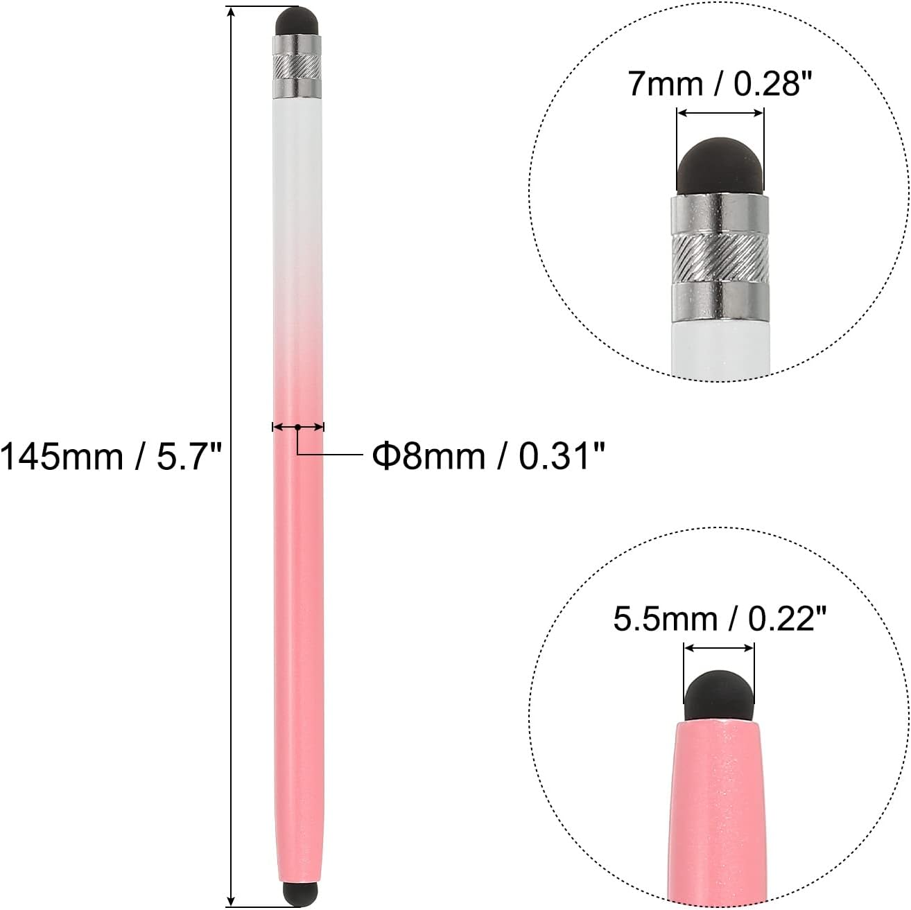 MECCANIXITY Stylus Pens for Touch Screens, Dual Rubber Tips Capacitive Stylus Tablet Pen for Universal Touch Devices