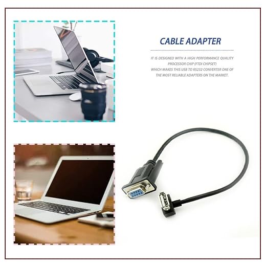 Vanki 1Pcs RS232 DB9 Female to USB 2.0 A Female Serial Cable Adapter Converter 8" Inch 25cm