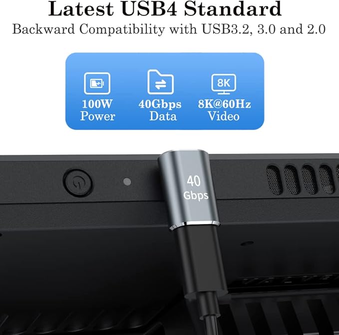 AuviPal USB C 90 Degree Adapter (2 Pack), Up and Down Right Angle L Shape USB Type C Male to Female Connector for Steam Deck, ROG Ally, MacBook, Tablet, Phone and More - Space Gray