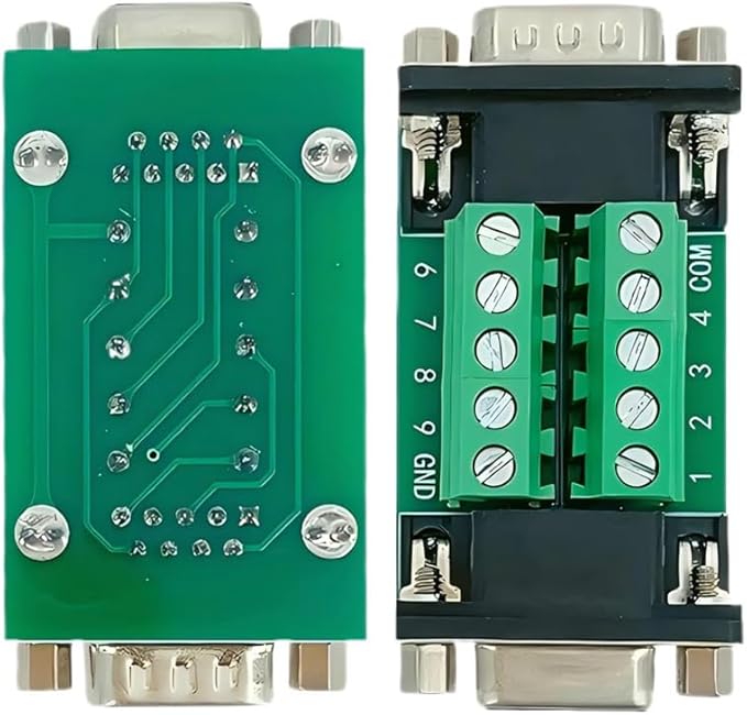 2PCS DB9 Female and Male Connector in One Breakout Board,RS232 D-SUB Serial to 9-pin Port Terminal Adapter Module