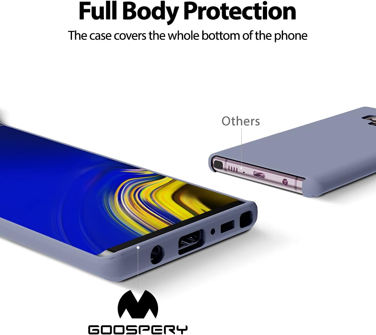 GOOSPERY Liquid Silicone Case for Samsung Galaxy Note 9 (2018), Jelly Rubber Bumper Case with Soft Microfiber Lining