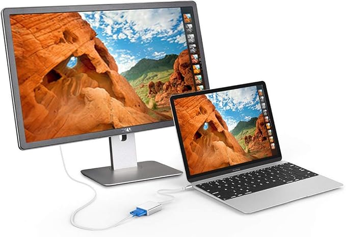USB-C to VGA Adapter, USB 3.1 Type C (Thunderbolt 3) to VGA Converter Compatible with MacBook Pro, New MacBook, MacBook Air 2018, Dell XPS 13/15, Surface Book 2 and More (Silver)