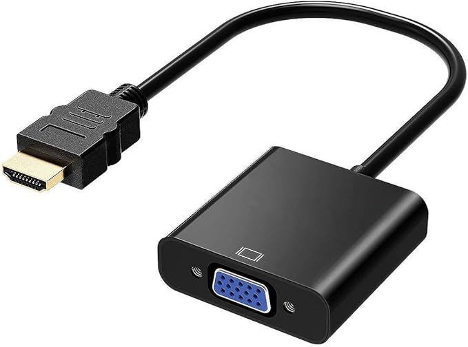 HDMI to VGA, Gold-Plated HDMI to VGA Adapter, Male to Female for Computer, Desktop, Laptop, PC, Monitor, Projector, HDTV, Chromebook, Raspberry Pi, Roku, Xbox and More