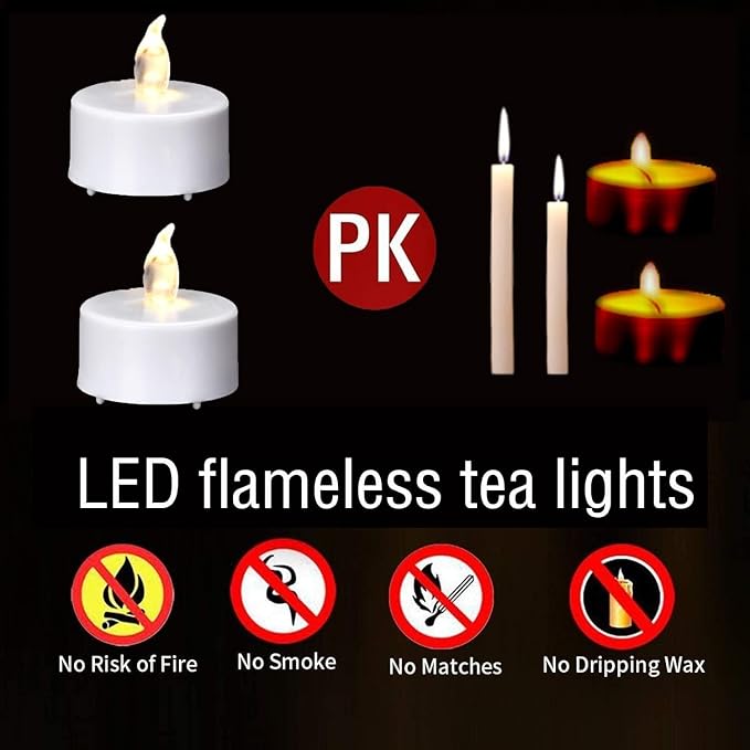 Hanzim LED Tea Light Candles with Remote Control,Flickering Flameless Candle,Long Lasting 400+Hours,Battery Operated,with Timer for Home Decoration Seasonal &Festival Celebration WarmWhite (12pcs)