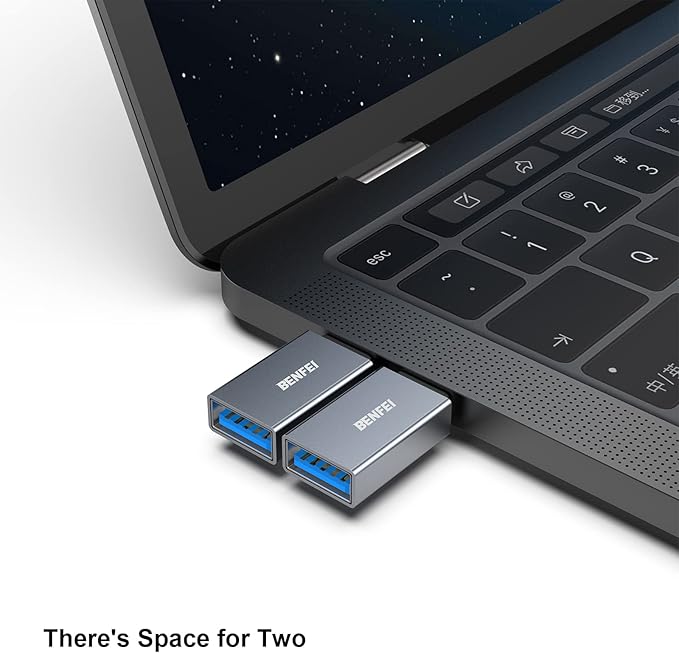 BENFEI 5 Pack USB C to USB 3.0 Adapter, USB C to A Male to Female Adapter Compatible with iPhone 15 Pro/Max, MacBook Pro/Air 2023, iPad Pro, iMac, S23, XPS 17, Surface Book 3 and More - Gray