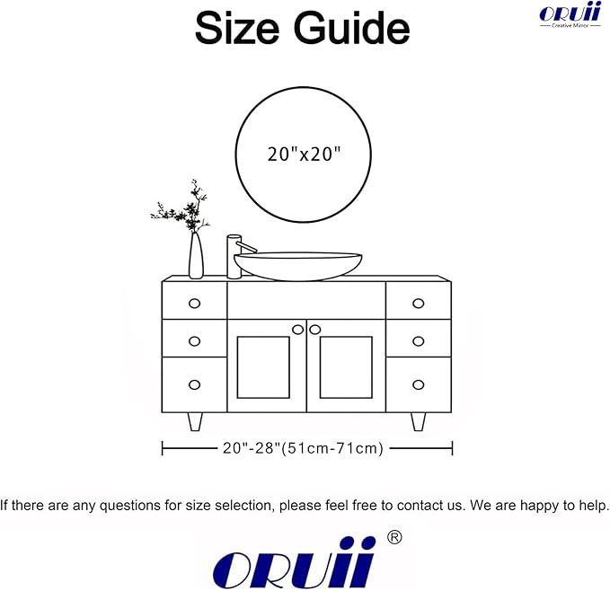 Black Circle Mirror, 20 inch Round Mirror, Black Bathroom Mirror Circular, Round Wall Mirrors for Living Room, Bedroom, Bathroom, Washroom, Rustic, Vanity.