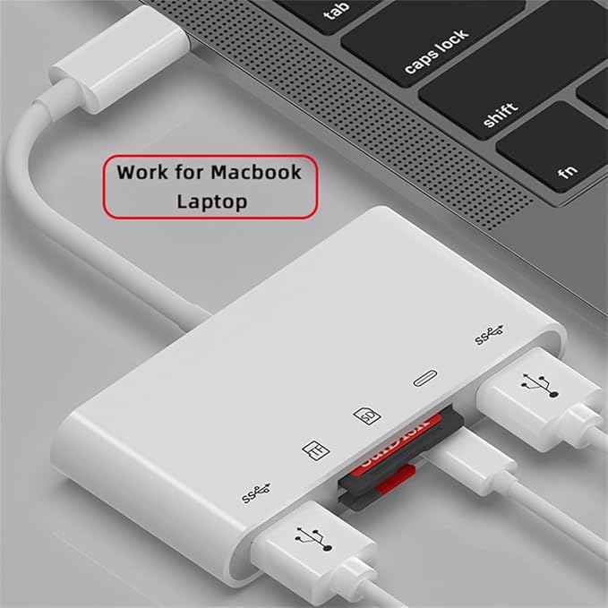 NFHK USB 2.0 Type C USB-C to TF Micro SD SDXC Dual USB3.0 Female Card Reader PD 27W Adapter for Laptop Tablet Phone