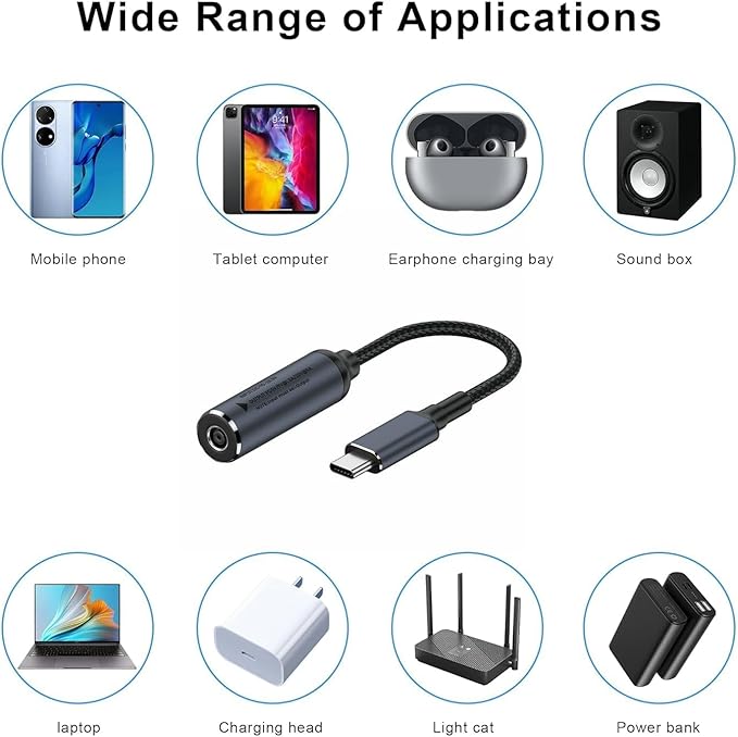 4.5mm Laptop Charging Adapter Female DC 4.5 x 3.0mm to Male Type C for HP 65W USB-C Laptop Charger