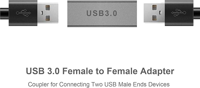 8Pack USB Female to Female Adapter for Connecting Two USB Male Ends Devices, UsbA Extension Connector Compatible with MacBook Pro/Air, IPad Pro Google Pixel,Apple Etc.（Grey）