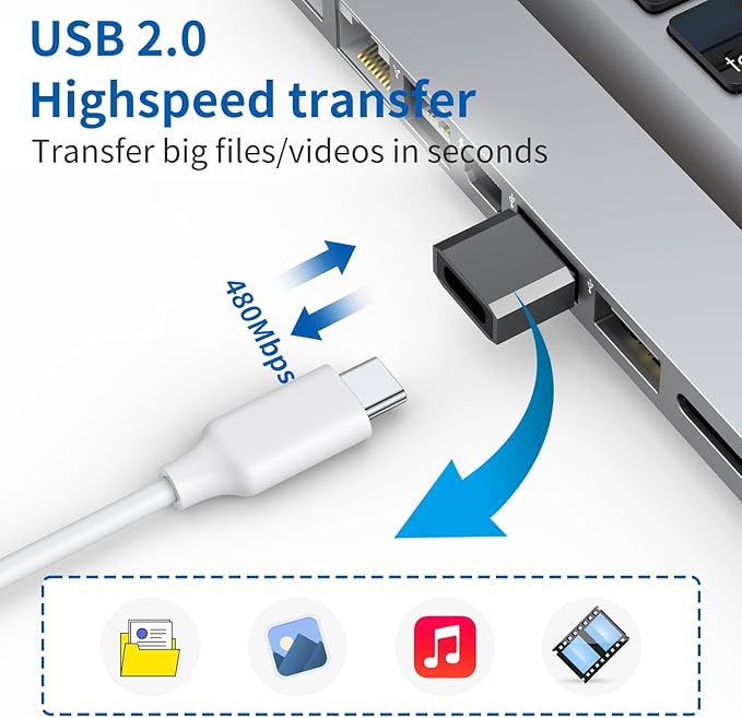 USB C to USB Male Adapter 4 Pack, Type C Charging Cord Connect USB A Charger for iPhone 17 16 15 14 13 12 11 Pro Max, iPad Air 4 Mini 6, Samsung Galaxy S25 S24 S23 S22 S21 S20 Ultra, Pixel 9