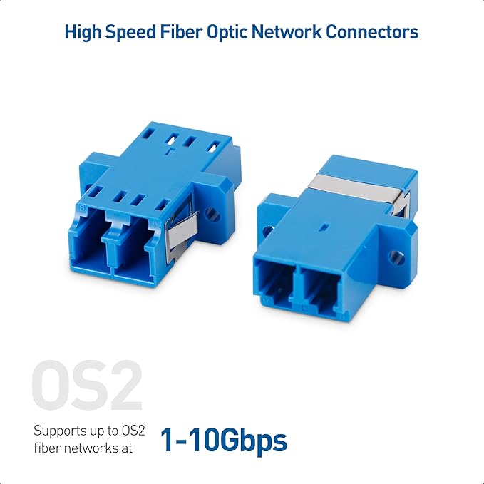 Cable Matters 6-Pack, LC to LC UPC Duplex OS2 Single Mode Fiber Optic Adapter, OS2 LCLC Fiber Coupler