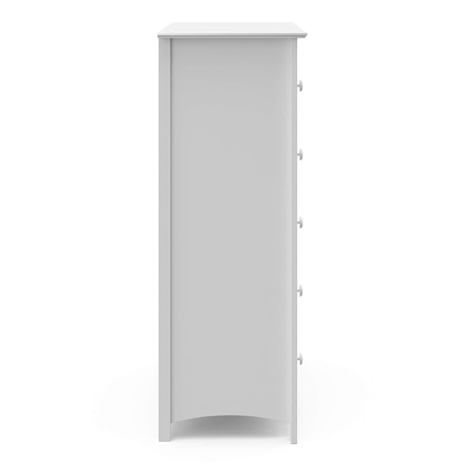Storkcraft Kenton 5 Drawer Dresser (White) for Kids Bedroom, Nursery Dresser Organizer, Chest of Drawers with 5 Drawers, Universal Design for Children’s Bedroom
