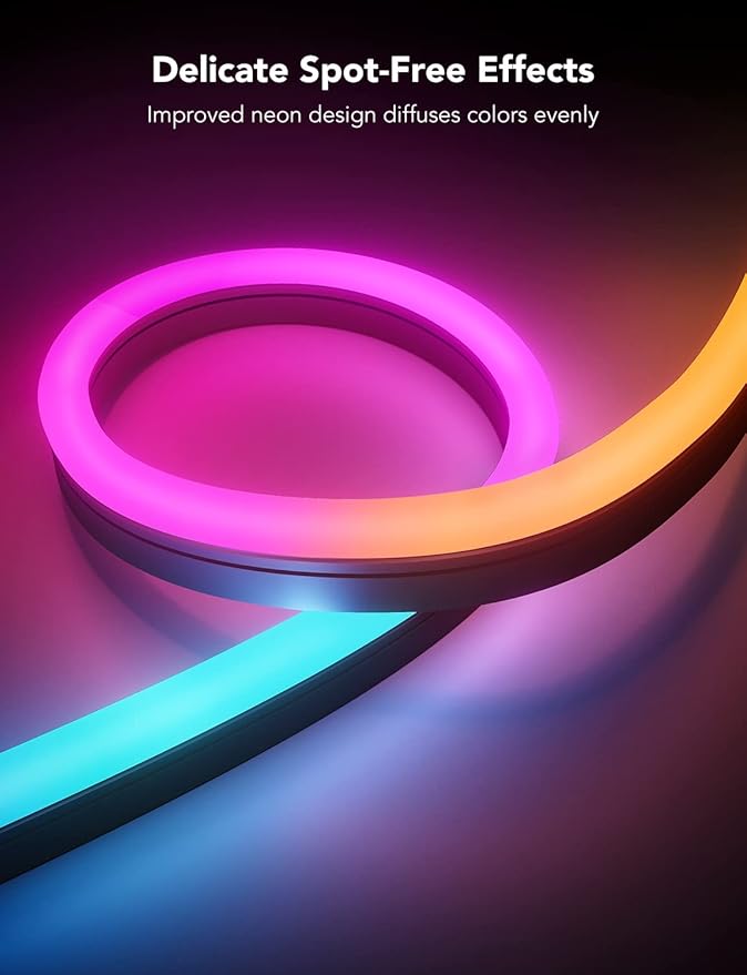 Govee Outdoor Neon Rope Lights, 65.6ft RGBIC IP67 Waterproof Outdoor Decorations with 64 Scene Modes, Music Sync, Flexible LED Outdoor Lights, Outdoor Lights Work with Alexa, Google Assistant