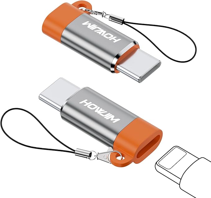 Light-ning to USB C Adapter 2Pack,PD27W/66W QC100W Fast Charging Data Transfer,Light-ning Female to USB C Male,Type C Charger Connector Cable for Phone 17/16/15 Pad G-alaxy,Not for Headphones/OTG Gray