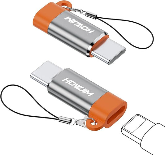 Light-ning to USB C Adapter 2Pack,PD27W/66W QC100W Fast Charging Data Transfer,Light-ning Female to USB C Male,Type C Charger Connector Cable for Phone 17/16/15 Pad G-alaxy,Not for Headphones/OTG Gray