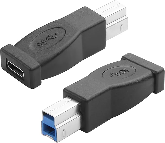 U S B Type C to B 3.0 Adapter USB-B Male to C Female Printer Convert Adapter,Type C to USB B Compatible with Printer,Scanner,External Hard Drivers Laptops and More Type-c Devices 2pcs
