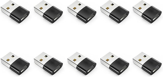 USB to USB C Adapter 10 Pack, Type C Female to A Male Charger Cable Converter for iPhone 15 14 13 12 Pro Max Plus, Apple Watch Ultra iWatch 9 8 7, MacBook Pro, iPad 10 9,Samsung Galaxy S20-23 and More
