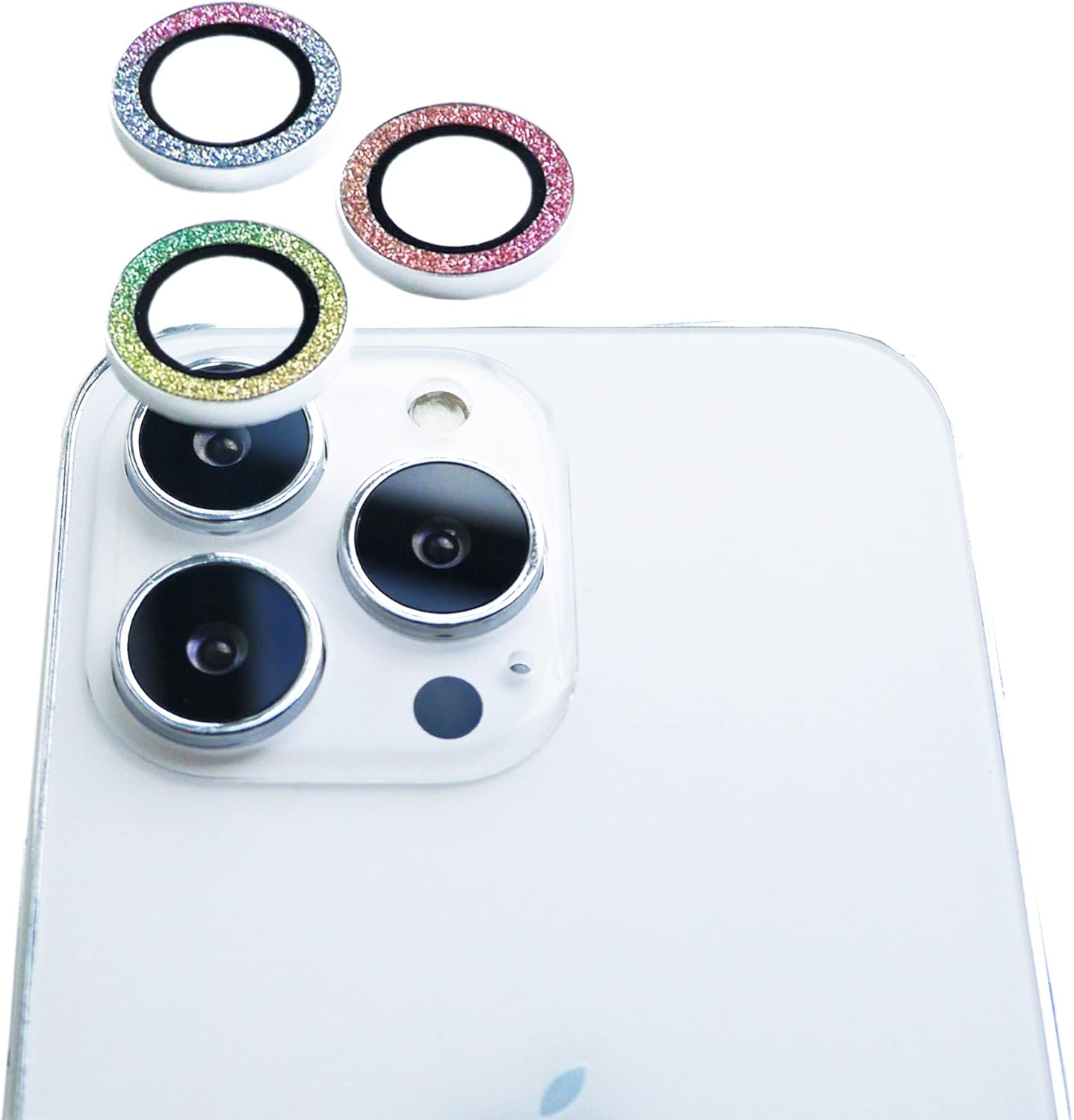 Lens Case for iPhone 13 Pro Max 6.7"/iPhone 13 Pro 6.1", [3 Pack] DMaos Diamond Glitter Ring Cover Circle Anti-Scratch