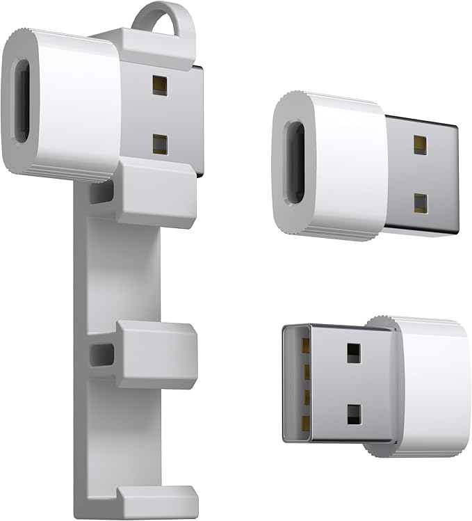 USB to USB C Adapter,USBC Female to USB A Male Adapter,Type C Converter Charger for iPhone 17 Pro Max,16 15,Apple Watch iWatch S11 S10 SE,AirPods 3,iPad mini Air,Samsung Galaxy S25,Car,White