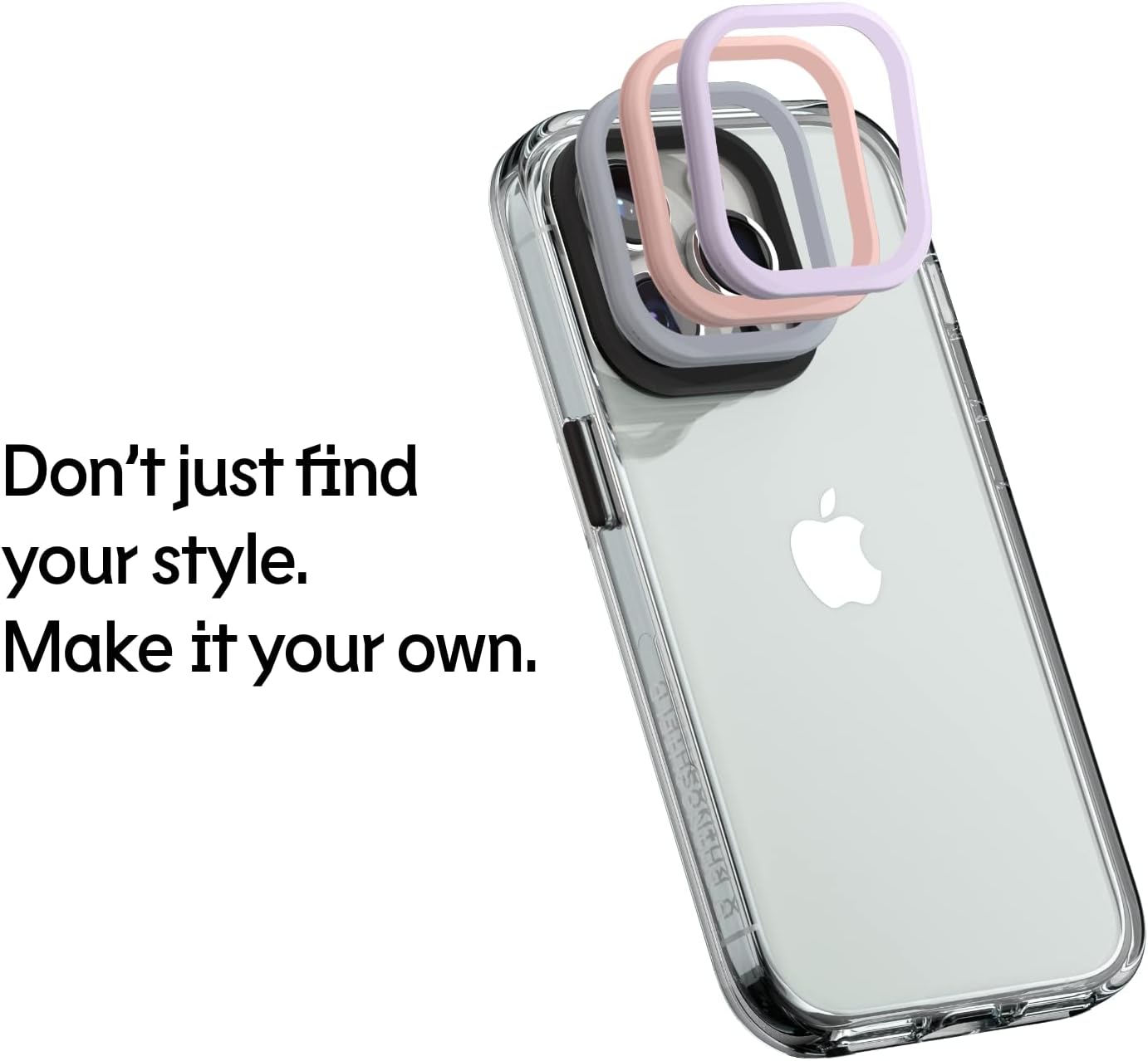 RhinoShield Crystal Clear Case for iPhone 13 Pro Max, Advanced Yellowing Resistance, High Transparency, Black Ring