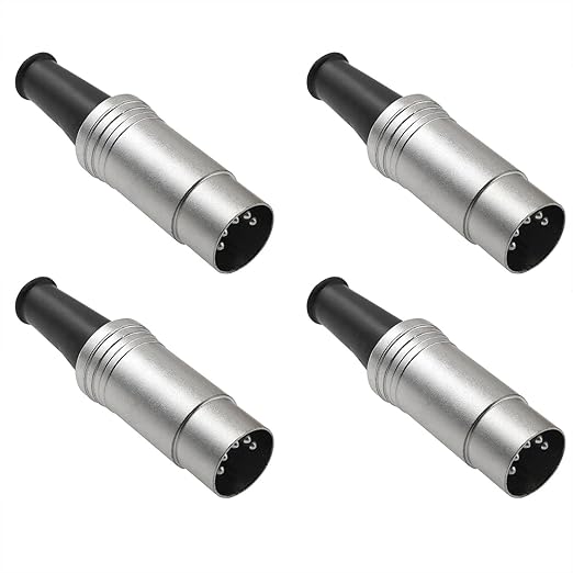 CHENJIN 4PCS 5 Pin DIN Male Solder Connectors Metal 5 Core Solder Heads for Audio Video AV Keyboard MIDI Cable Adapters