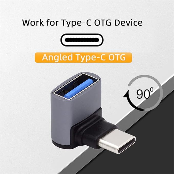 xiwai Up Down Angled USB-C Type-C to USB 3.0 Female OTG Adapter 90 Degree for Laptop Tablet Phone